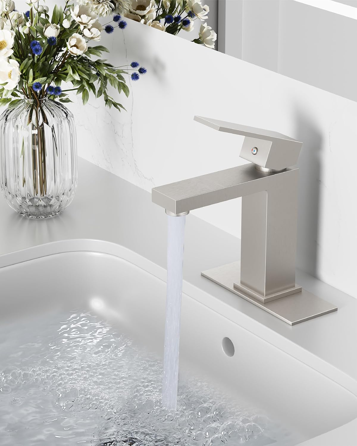 Bathroom Faucets 1 Hole Single Handle,Brushed Nickel