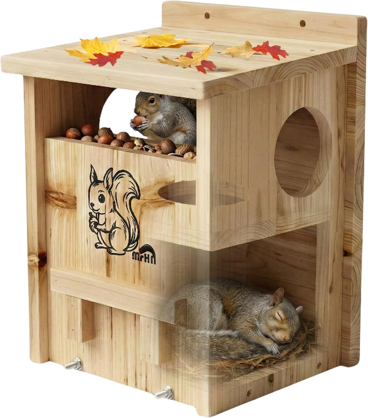 Squirrel House - with Feeder Easy DIY Kit 2 in 1 Houses and Feeder