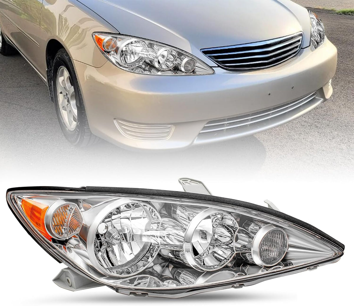 SOCKIR Headlight Assembly Fit for 2005 2006 Camry LE XLE SE, Right Side
