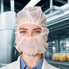 Polypropylene Hood, Disposable Catering Bonnets, Hairnet & Beard Cover Combo for Work, Food Service