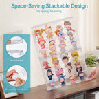 1 Pack Acrylic Display Case, Stackable Figure Display Case with Magnetic Door & Adjustable Shelves, Clear