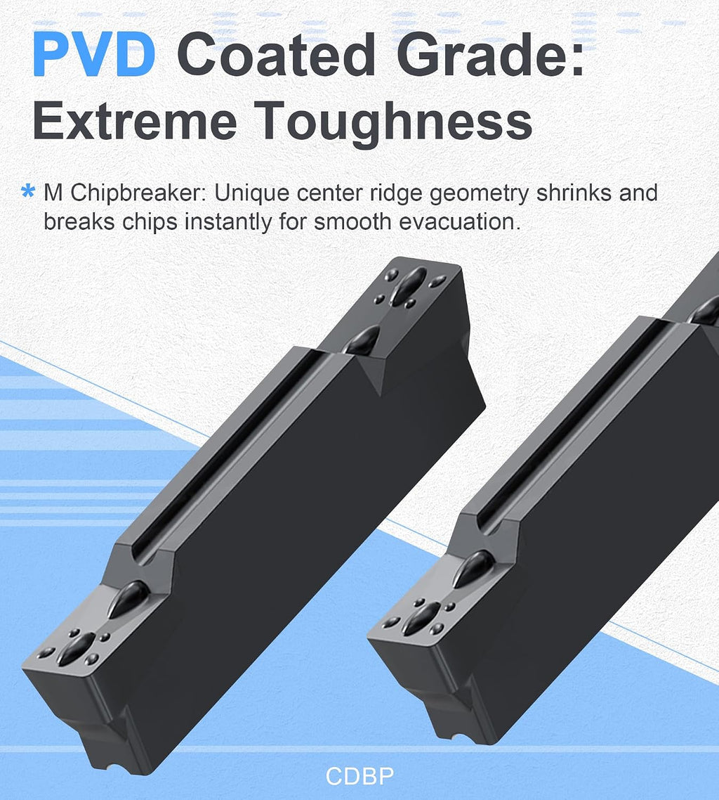 MGMN300-M 0.118" Width Parting/Grooving Insert for Stainless Steel 10pcs