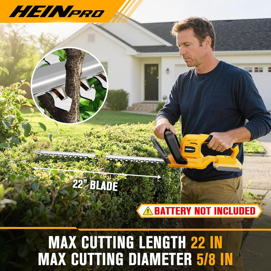 Hedge Trimmer Cordless Compatible with Dewalt 20V MAX Battery | 22" Electric Hedge Trimmer Cordless, Battery Powered