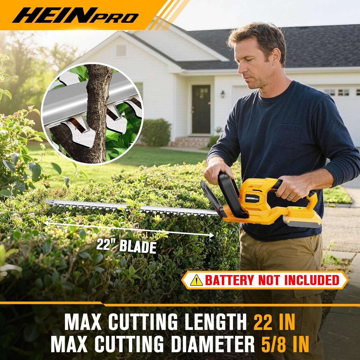 Hedge Trimmer Cordless Compatible with Dewalt 20V MAX Battery | 22" Electric Hedge Trimmer Cordless, Battery Powered