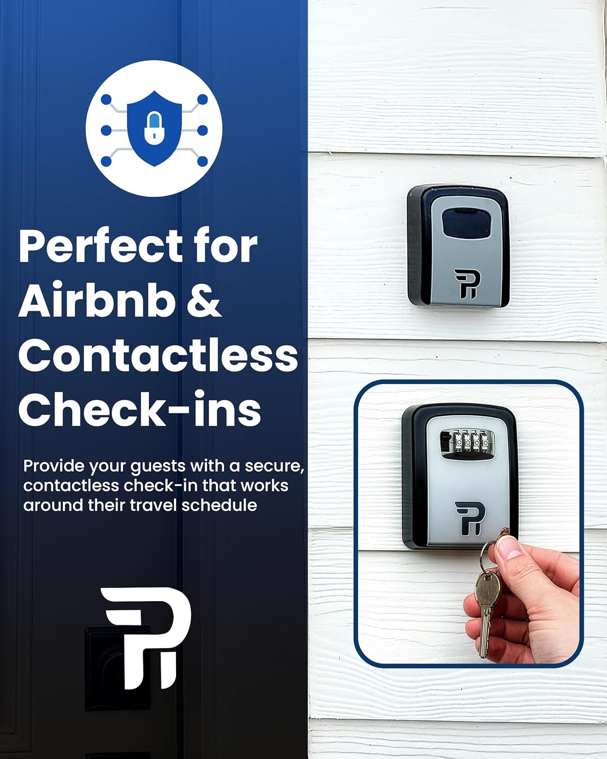 Key Lock Box for Outside – Large Outdoor Lockbox for Keys with Code, 4-Digit Combination Hidden Safe to Hide a Key