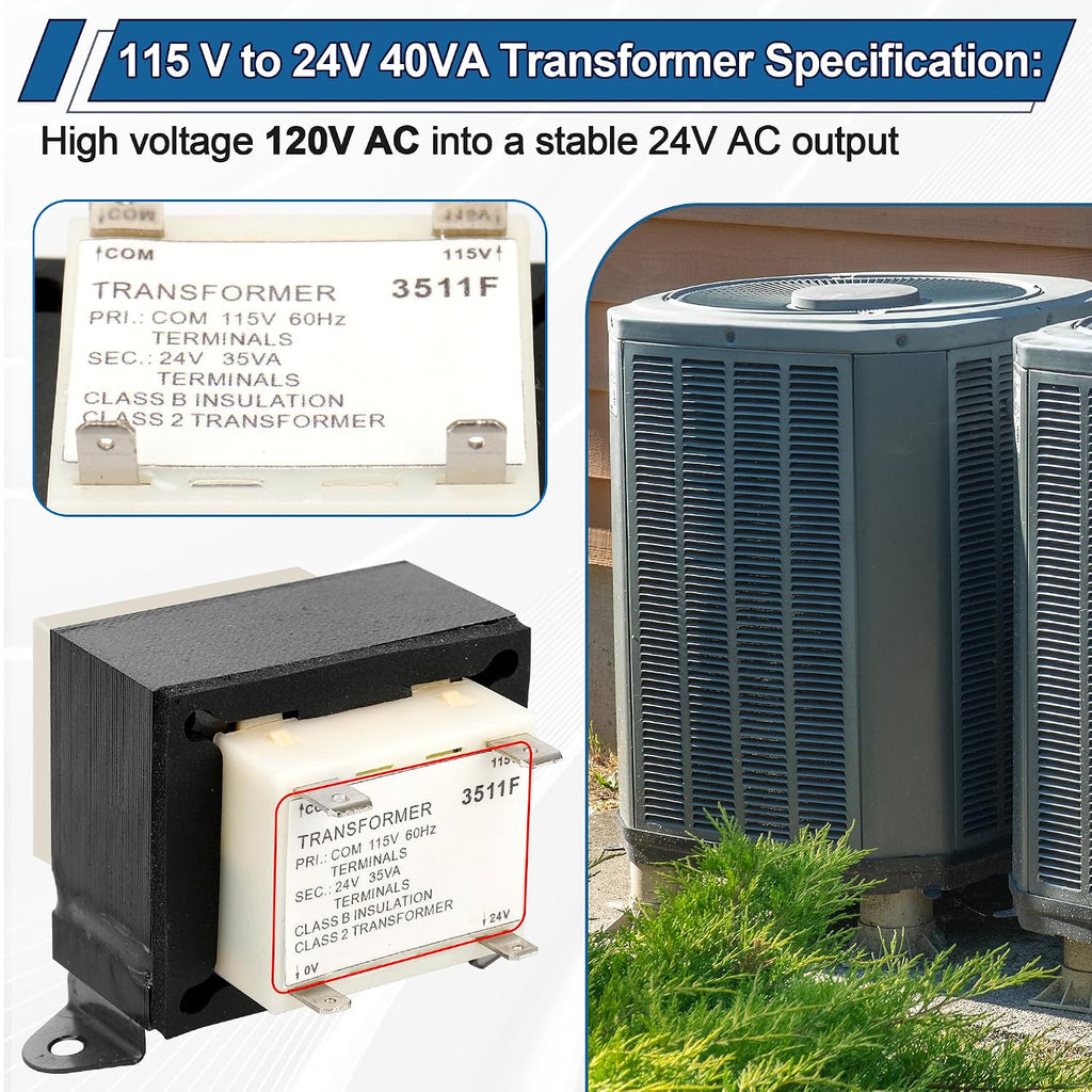 TRR01729 Furnace Transformer Replacement for 115V to 24V Transformers, Trane Furnaces Compatible with HVAC Replacement Part, 24V-SEC 35VA Transformer Replace C340041P05