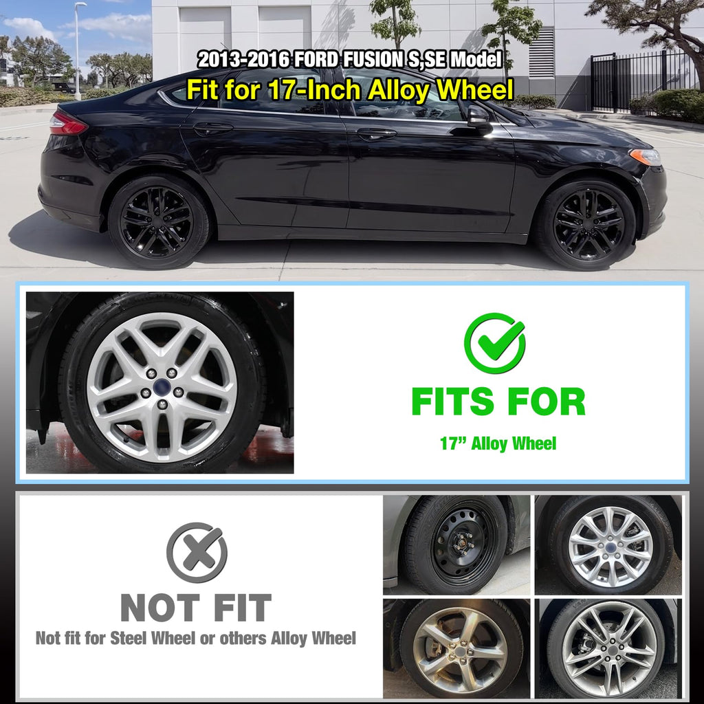 17" Wheel Skins for 2013-2016 Ford Fusion, Snap-on Design.