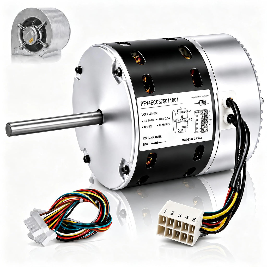 NiwNiw 6205E 1/2 HP ECM X-13 Furnace Blower Motor Replacement, Plug-and-Play, No Programming Required, 1075 RPM, 208/230V, 3.8A Multi-Speed Constant Torque, for Trane, American Standard, Carrier & ICP