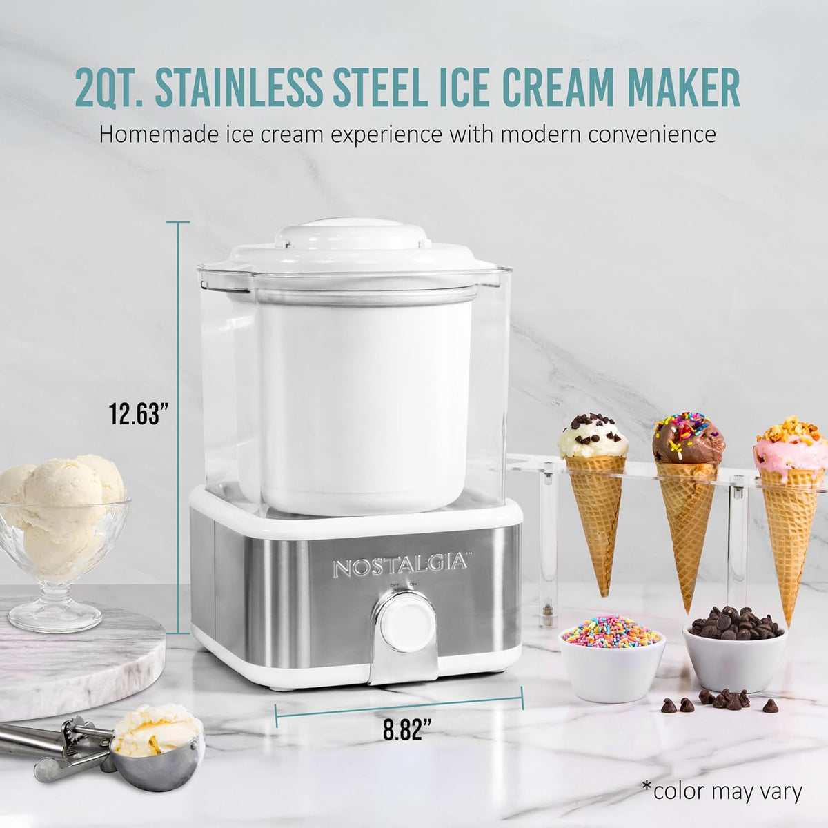 Electric Ice Cream Maker, White