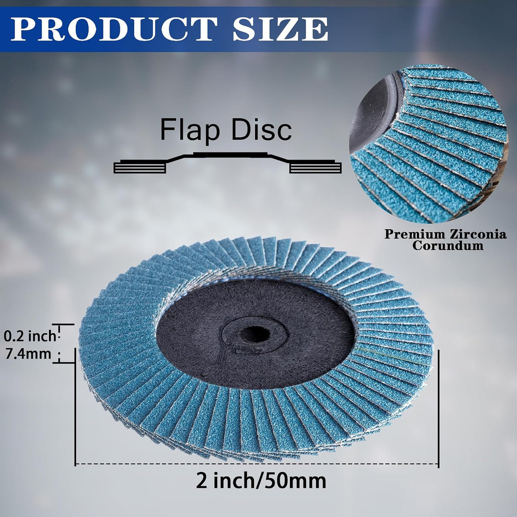 20 Pcs 2" Quick Change Flap Discs, Die Grinder Sanding