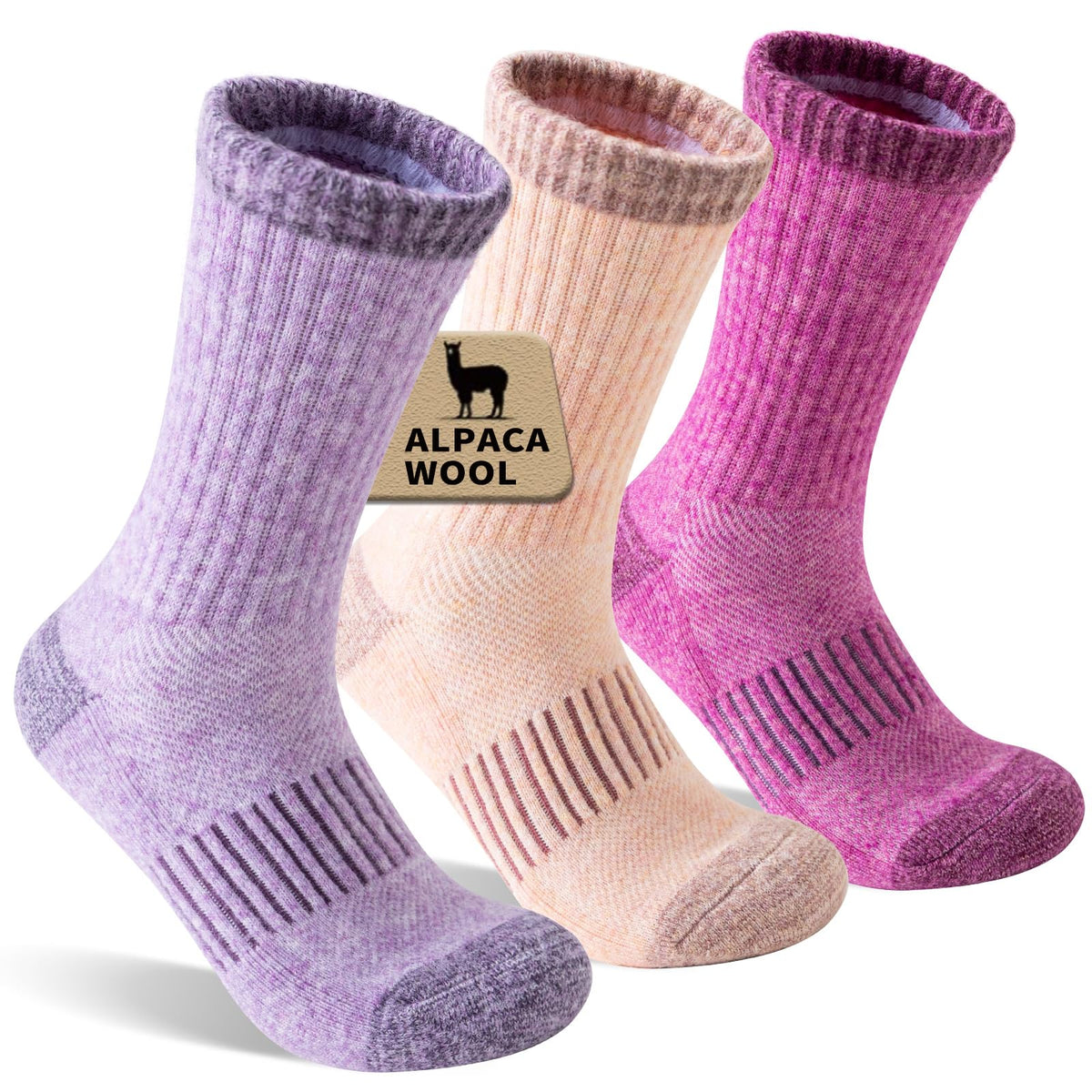 Alpaca Wool Running Hiking Socks for Men Women,Boot Work Crew Socks
