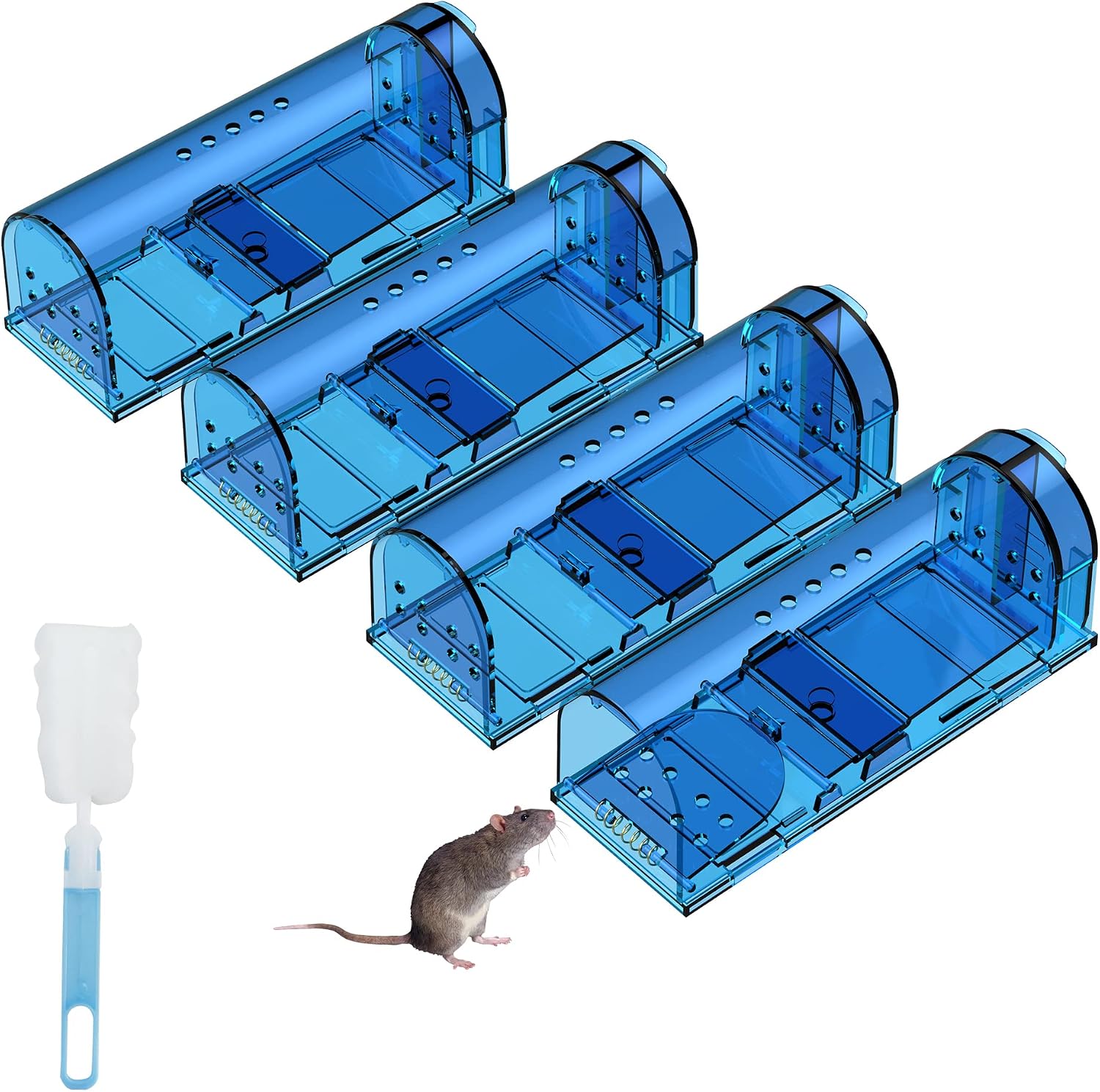 Humane Mouse Traps, Catch& Release, Reusable Rat Traps, Easy to Set and Safe for Family and Pets, No Kill for Small