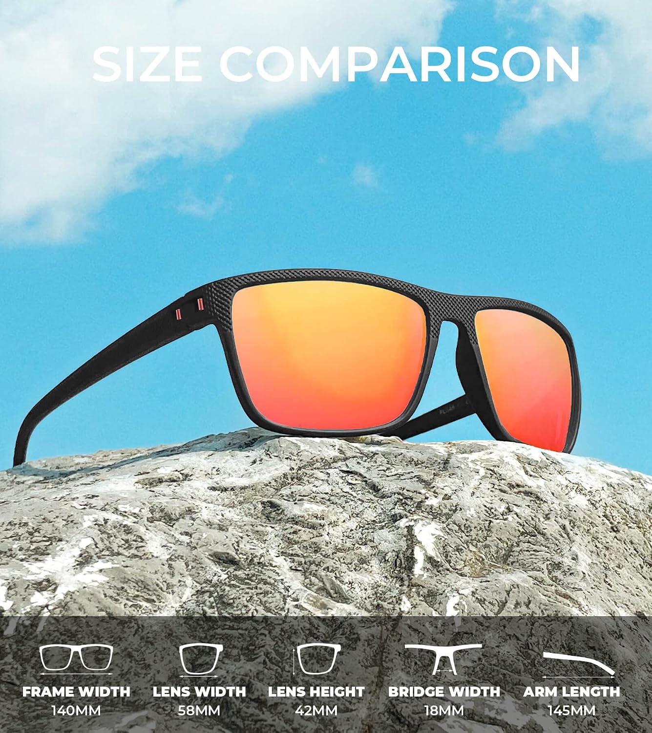 Polarized Sunglasses for Men, Lightweight Sun Glasses with UV Protection for Driving Fishing Golf