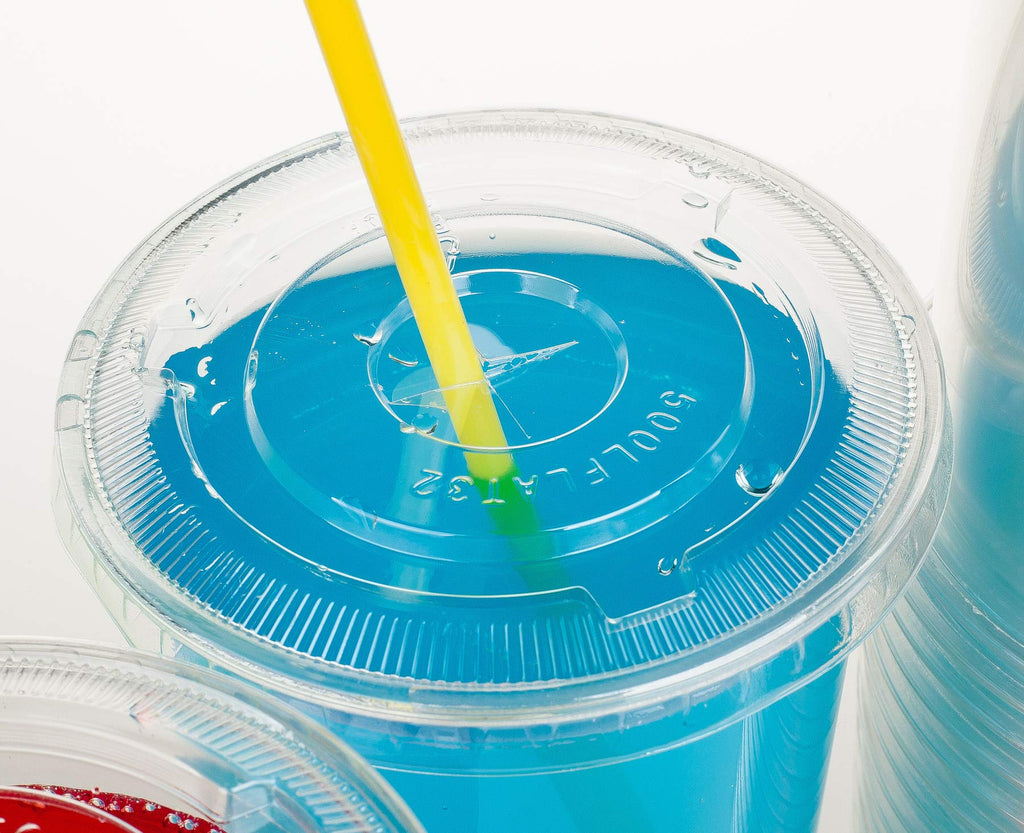 Cup series, 32oz Clear Plastic cups with Flid lids with X hole 25sets