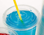 Cup series, 32oz Clear Plastic cups with Flid lids with X hole 25sets