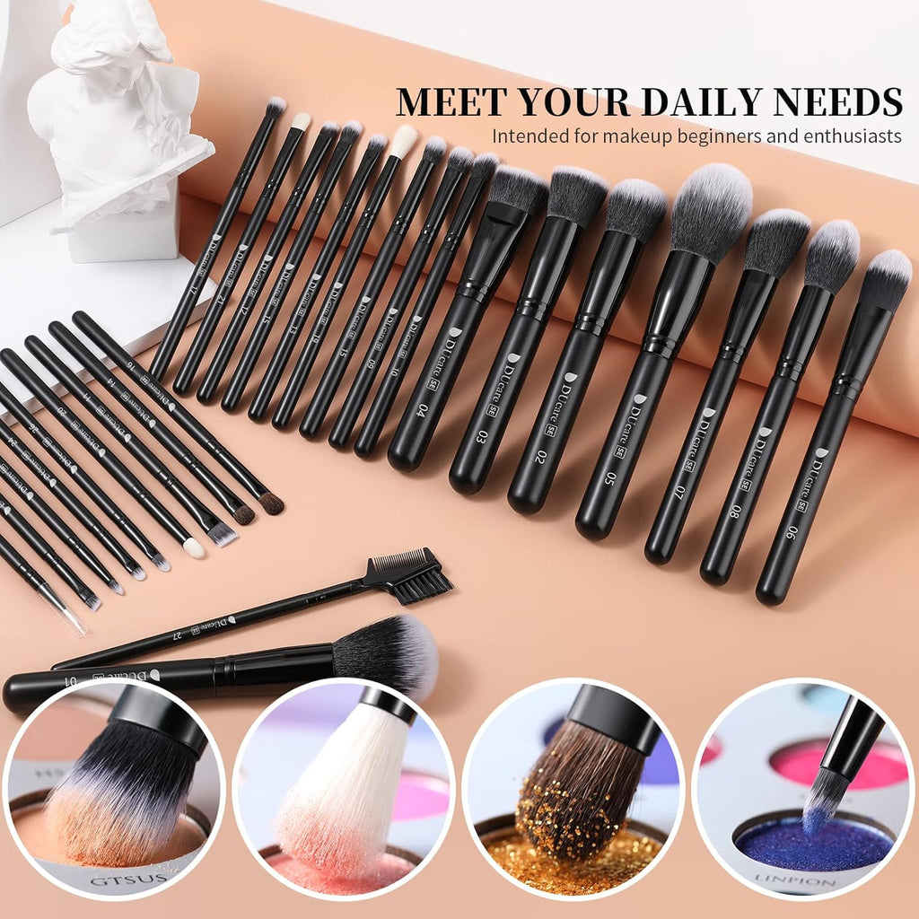 Professional Makeup Brushes Set 27Pcs Makeup Brush Set Premium Synthetic Kabuki Foundation Blending Face Powder Blush