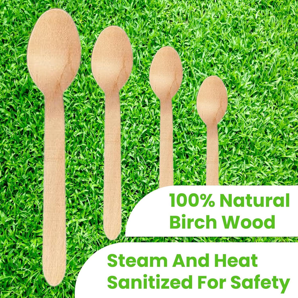 6.25" Wooden Cutlery Spoons- Pack of 250ct
