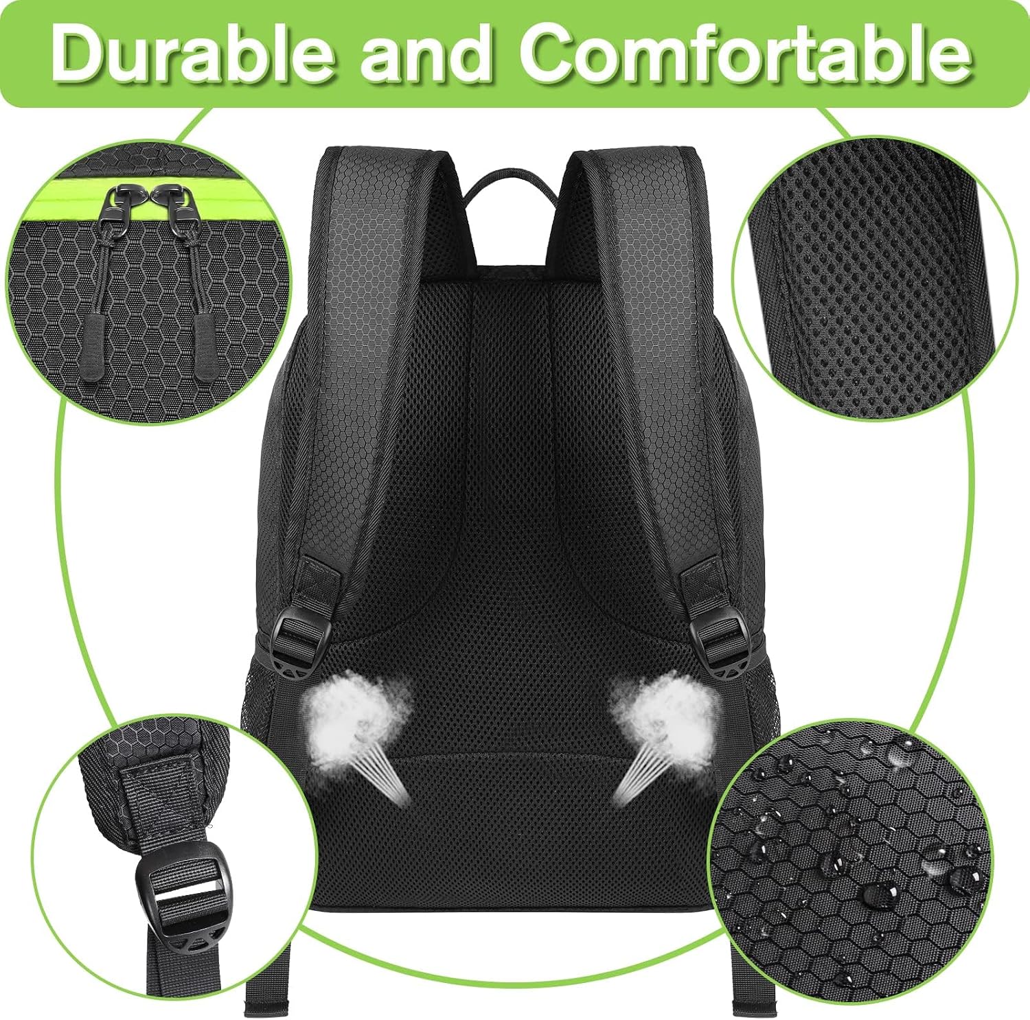 Soccer Backpack, Soccer Bag with Ball Holder and Shoe Compartment | Water Resistant Sport Equipment Bags Fit