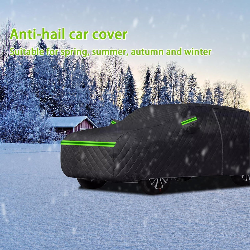 Car Cover Hatchback for 3 Hatchback Waterproof All-Weather Thickened Winter Dust Cover Snow Guard with Reflective Strips