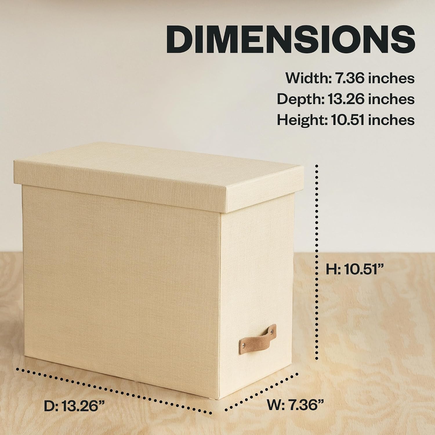 Bigso John File Box - File Storage Box and File Organizer for Important Paperwork - Durable Hanging File Box with Lid