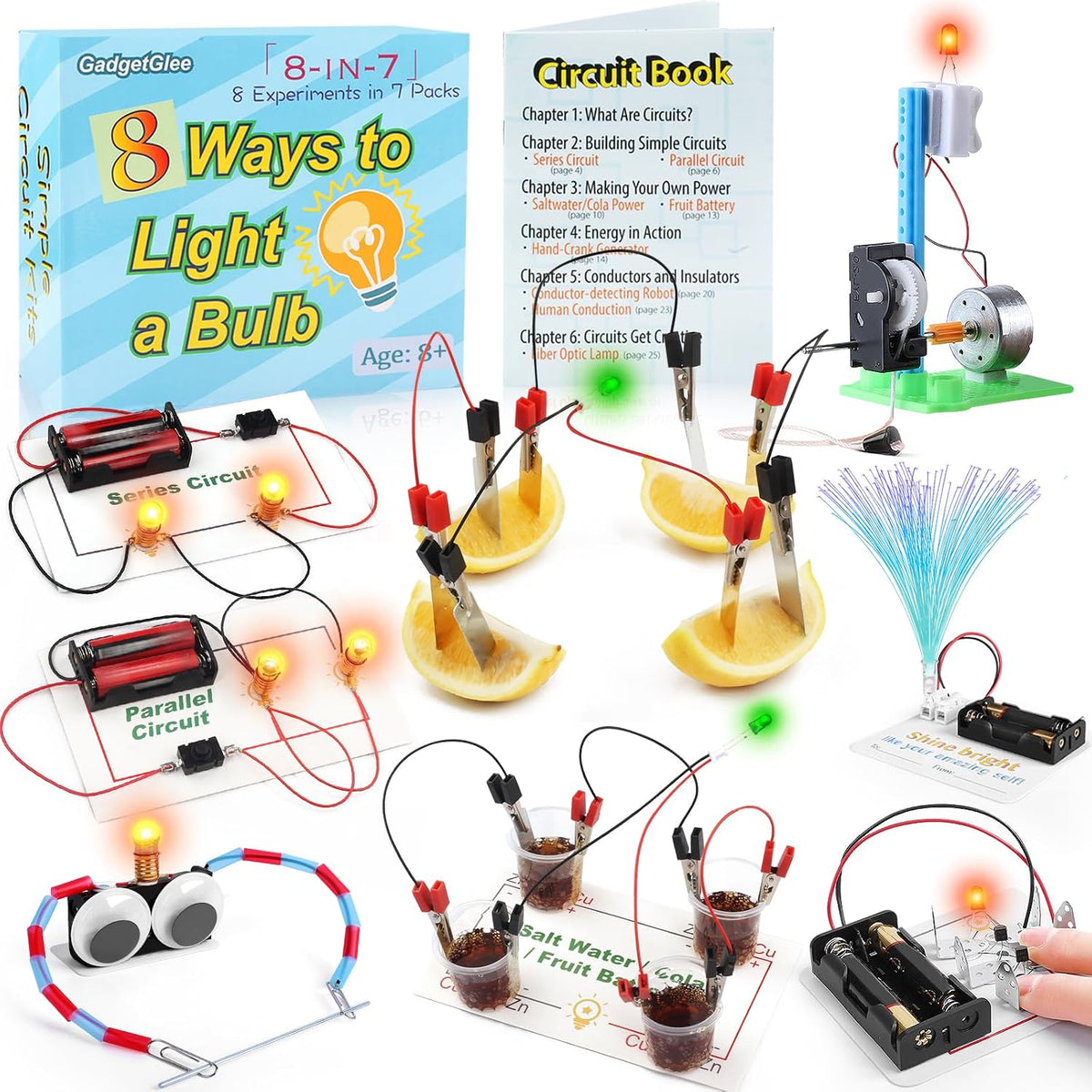 STEM Electric Circuit Kit, Electricity Science Project Light Bulb Experiments for Kids Teens, Electrical Engineering