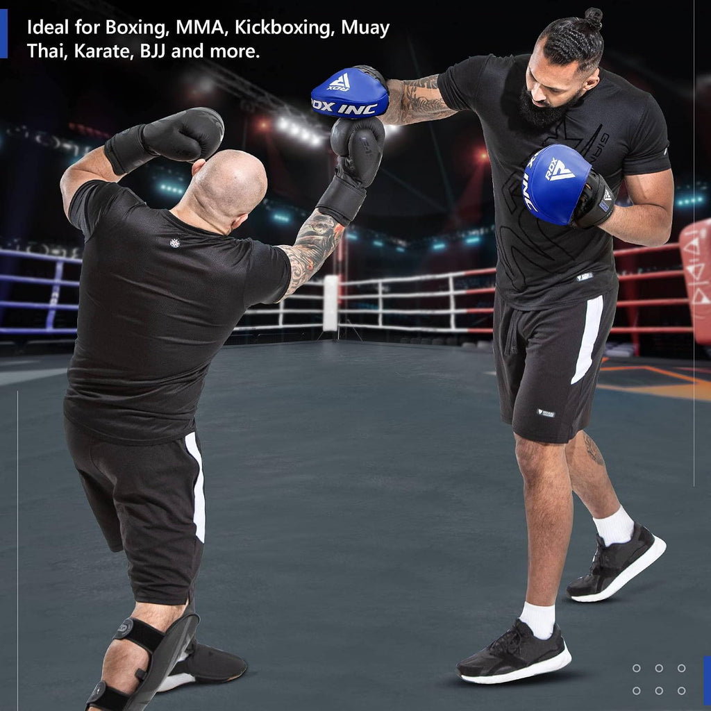 Boxing Pads Focus Mitts, Maya Hide Leather Curved Hook and Jab Target Hand Pads, Great for MMA, Kickboxing, Martial