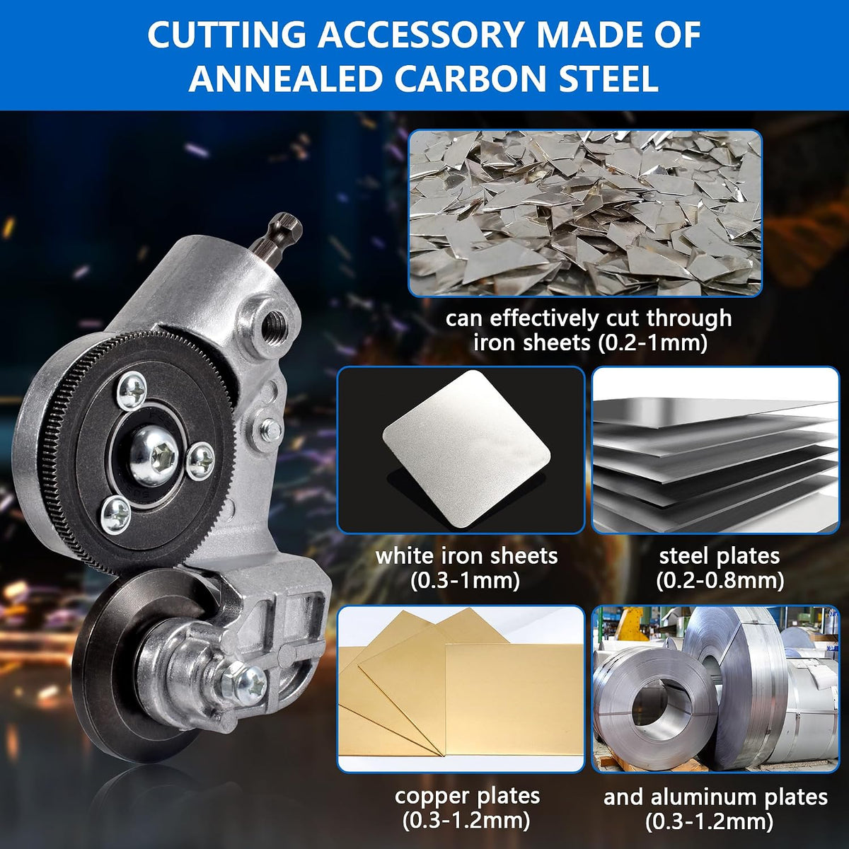 Innovative Electric Drill Plate Cutter - Versatile Metal Shears Attachment for Effortless Cutting of Various Metals