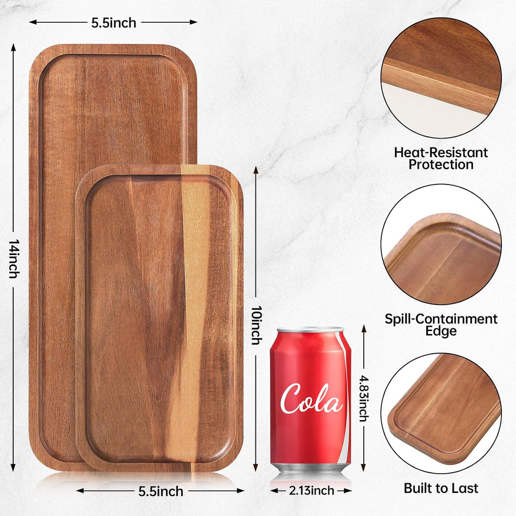 Small Wooden Trays and Platters, Mini Charcuterie Boards, 6 Pack
