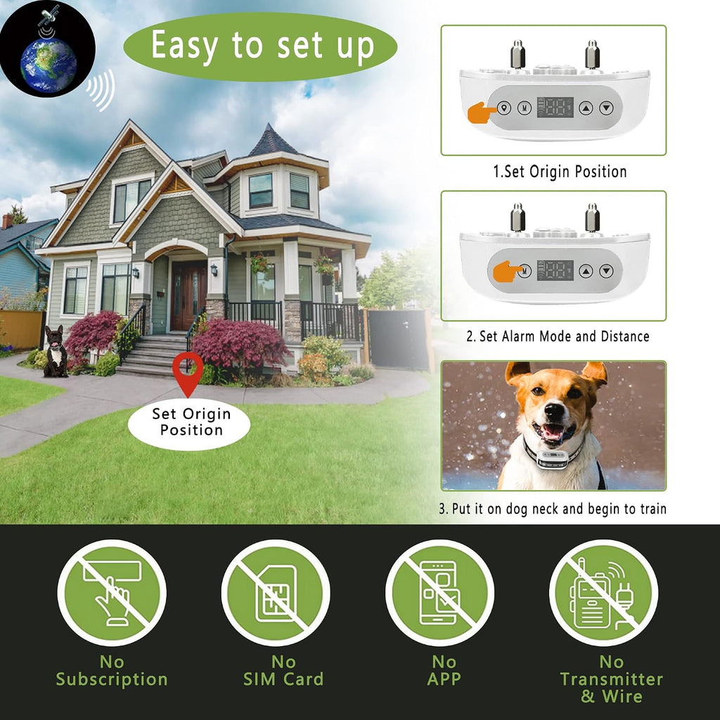GPS Wireless Dog Fence System, Electric Satellite Technology Pet Containment System by GPS Signal for Dogs and Pets
