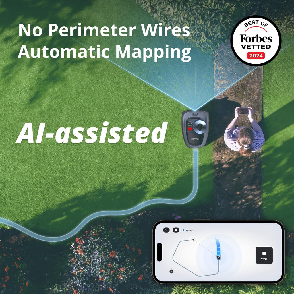 Segway Navimow i110N Robot Lawn Mower Perimeter Wire Free 1/4 Acre RTK+Vision Robotic Lawnmower, AI-Assisted Mapping