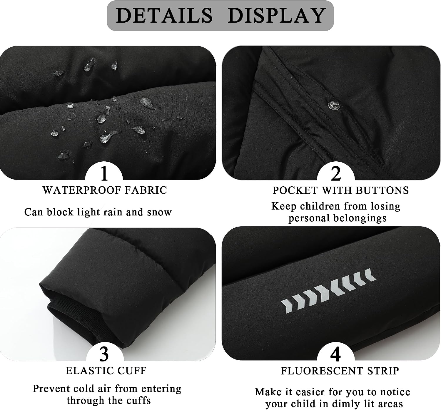 Boy's Waterproof Winter Coat Warm Down Jacket Hooded Puffer Parka | Insulated Fleece-Lined Outerwear for Kids
