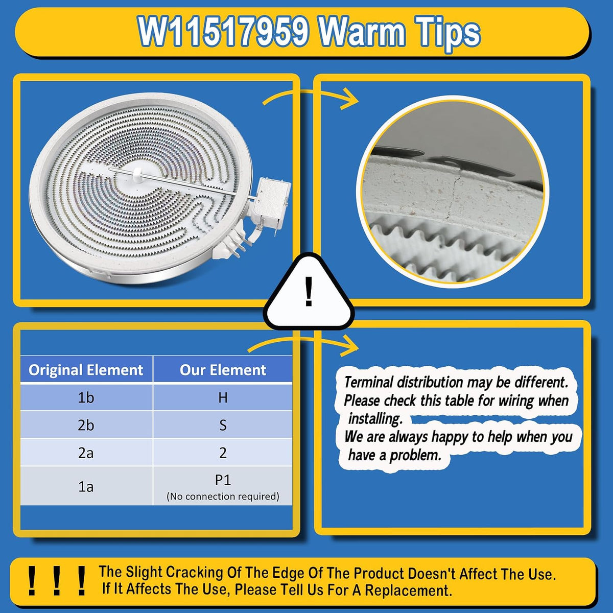 W11517959 9"/6" Dual Radiant Surface Element for Whirlpool Range
