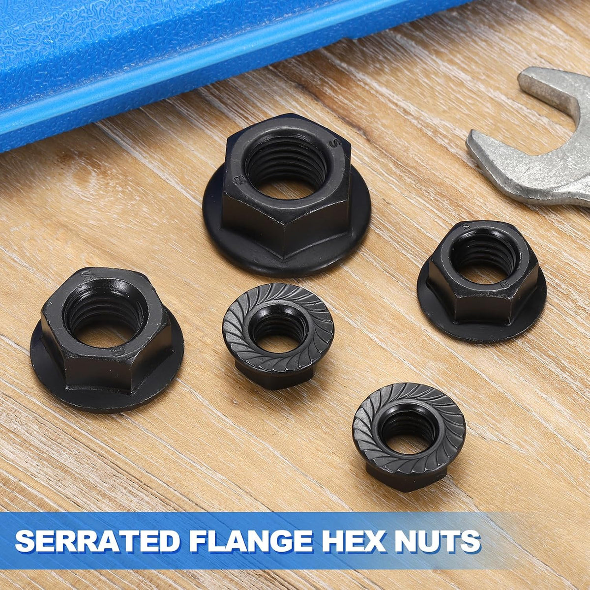 5Pcs Serrated Flange Hex Nuts 1/2"-13 UNC Carbon Steel