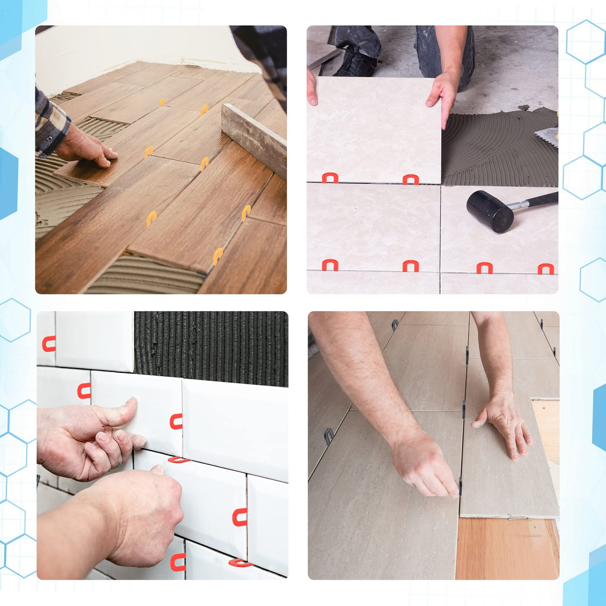 400PCS Plastic Shims, Horseshoe Shims, U Shaped Tile Spacers