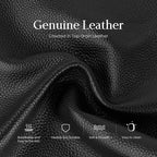 Genuine Leather Small Bucket Bag with Crossbody Strap Black Purses