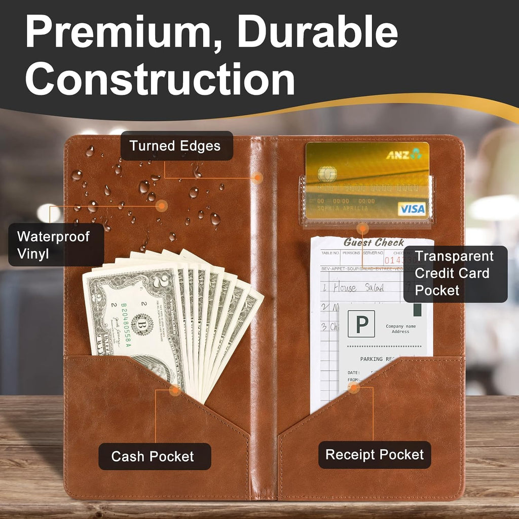 Restaurant Check Presenters - Customer Check Holder for Restaurants, Restaurant Bill Holder, Brown THX- 20 Pack