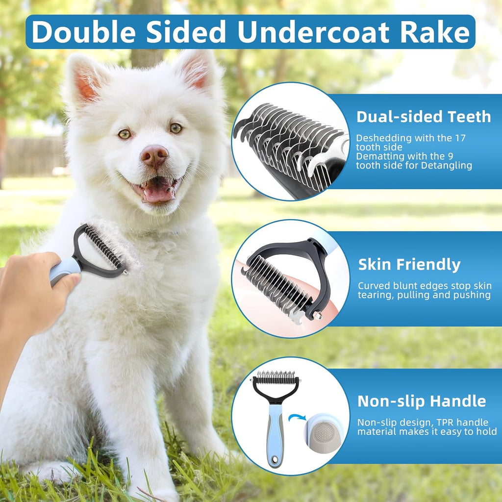 Dog Brush Dog Grooming Kit 6PCS Dog Brush for Shedding-Dog Brushes for Grooming, Dematting Comb for Dogs, Cat Nail