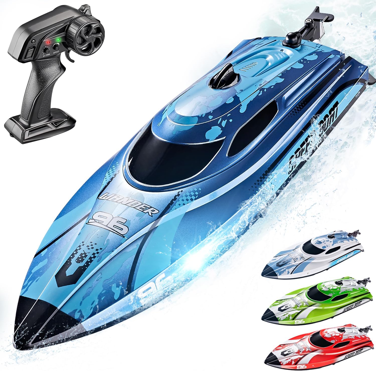 RC Boat TX126-12 Inch Remote Control Boat for Lakes and Pools | 25 KPH High Speed; Waterproof Design; 700mAh