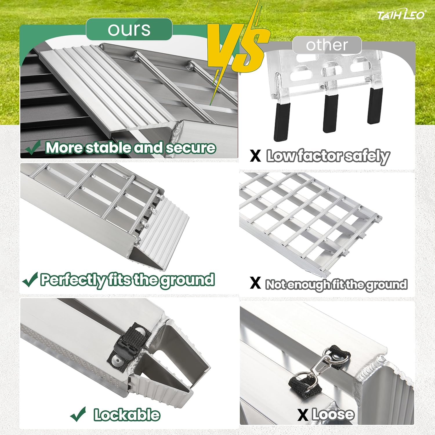Truck Ramps 3000LBS Capacity - 2 Pcs 7.5ft Heavy Duty Loading Ramp, Folded Loading Ramps for Motorcycles, Dirt Bikes