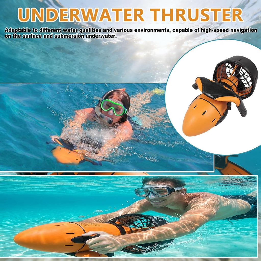 Underwater Scooter 500W Brushless Motor, 60-Min Long Battery Life & Variable Speed Control