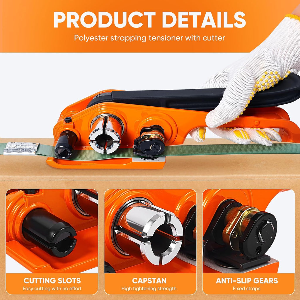 Heavy Duty Packaging Strapping Banding- Green Polyester PET Industrial-Grade, 1000' x 5/8" x 0.035" Pallet Strap Coil