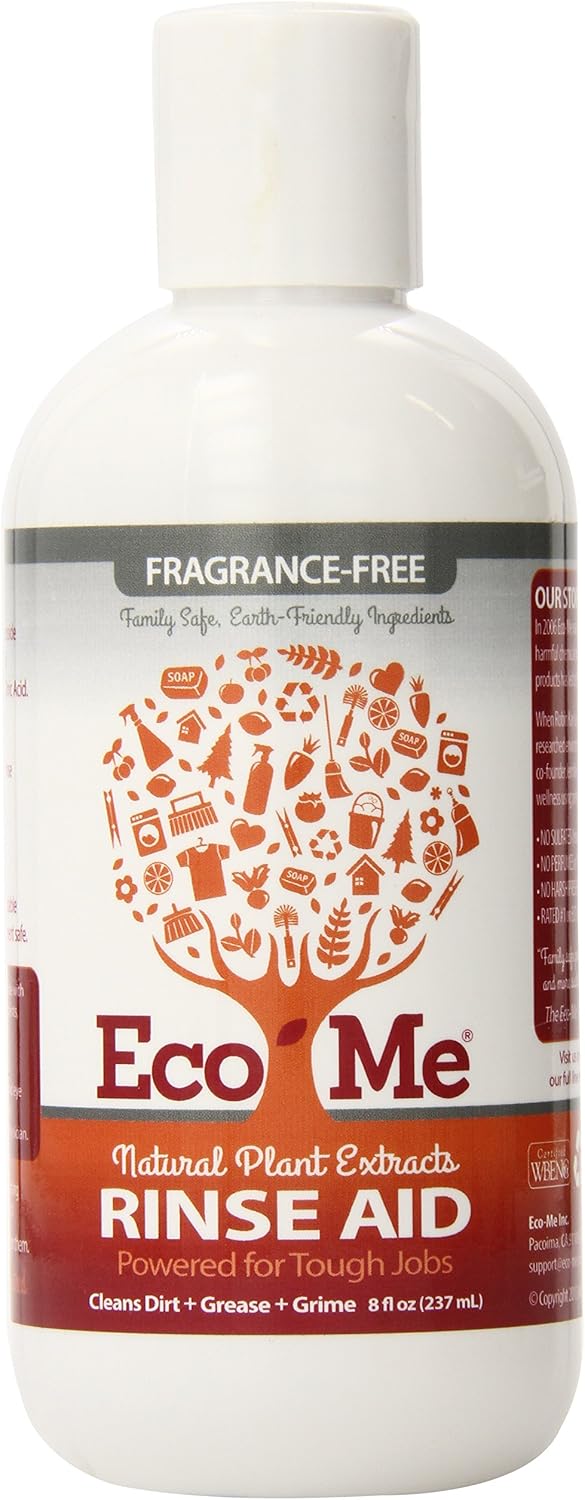 Auto Dish Rinse Aid, Clear, Fragrance Free, 8 Fl Oz