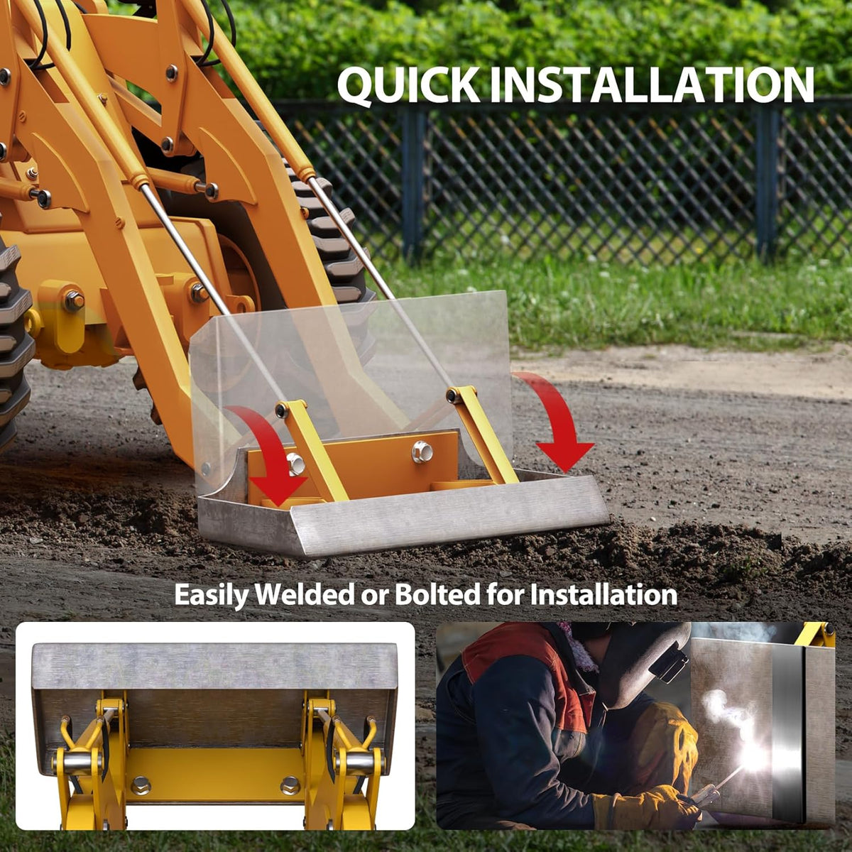 1/4" Mini Skid Steer Mount Plate, Quick Attach Plate | Skid Steer Attachment Plate, Easily Weld or Bolt-On