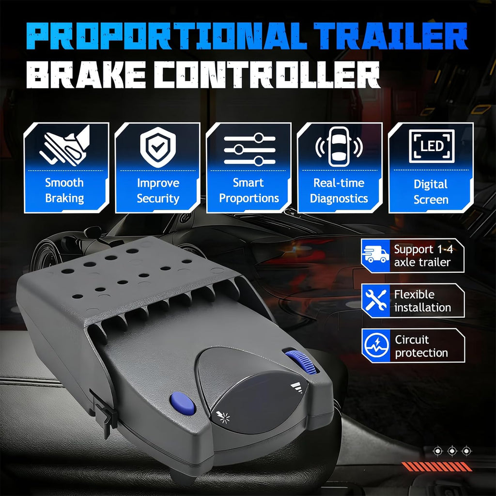 90885 Electronic Proportional Brake Controller for 1-4 Axle Trailers | Brake Controller Compatible with Tekonsha