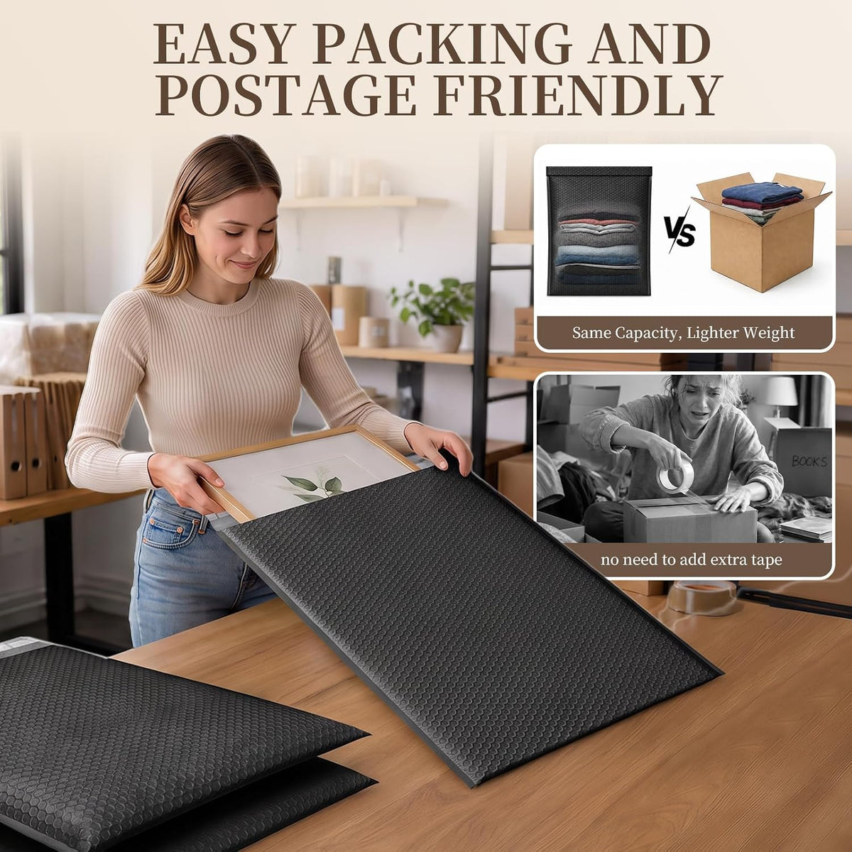 Large Bubble Mailers 19x24 Inch 15 Pack Black Padded Envelopes