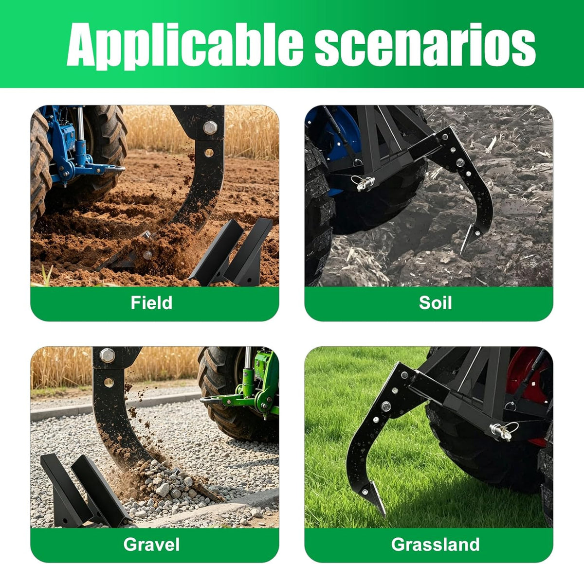2 Inch Receiver Hitch Mounted 3-Point Trencher Plow, 16 Inch Adjustable Trenching Shank, Heavy Duty Thickened Lawn