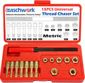 15PCS Metric Thread Chaser Set Master Thread Rethreading Kit With Case