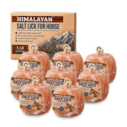 8 Himalayan Salt Block for Horses with Rope Natural Horse Salt Lick for Hydration and Mineral Support
