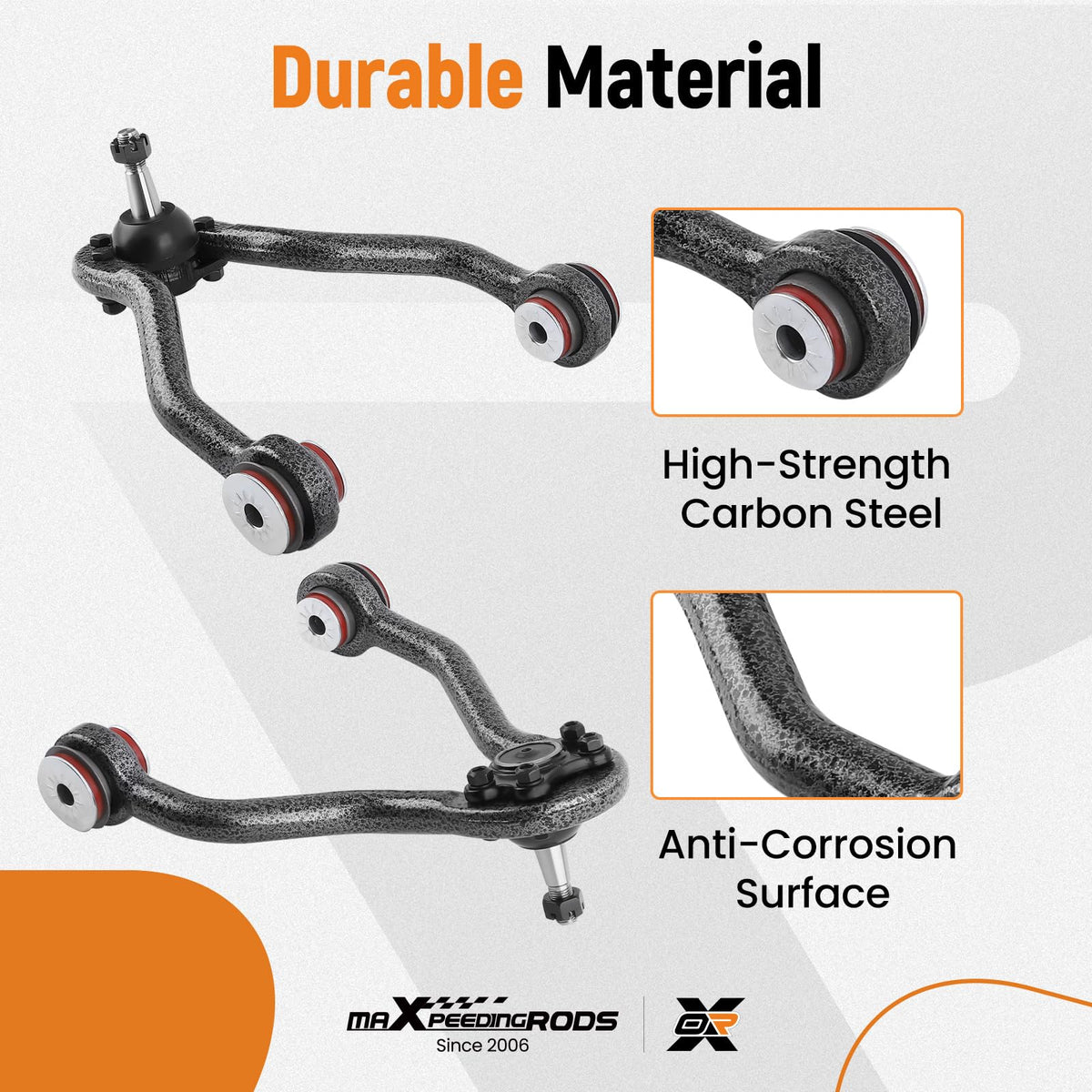 maXpeedingrods 15PC Front End Upper Control Arm Kit with Poly Bushing