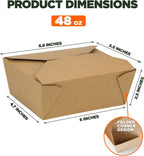 48 oz To Go Boxes, Paper Take Out Containers, Lunch Meal Food Boxes Disposable, Microwave Safe, Leak Grease Resistant